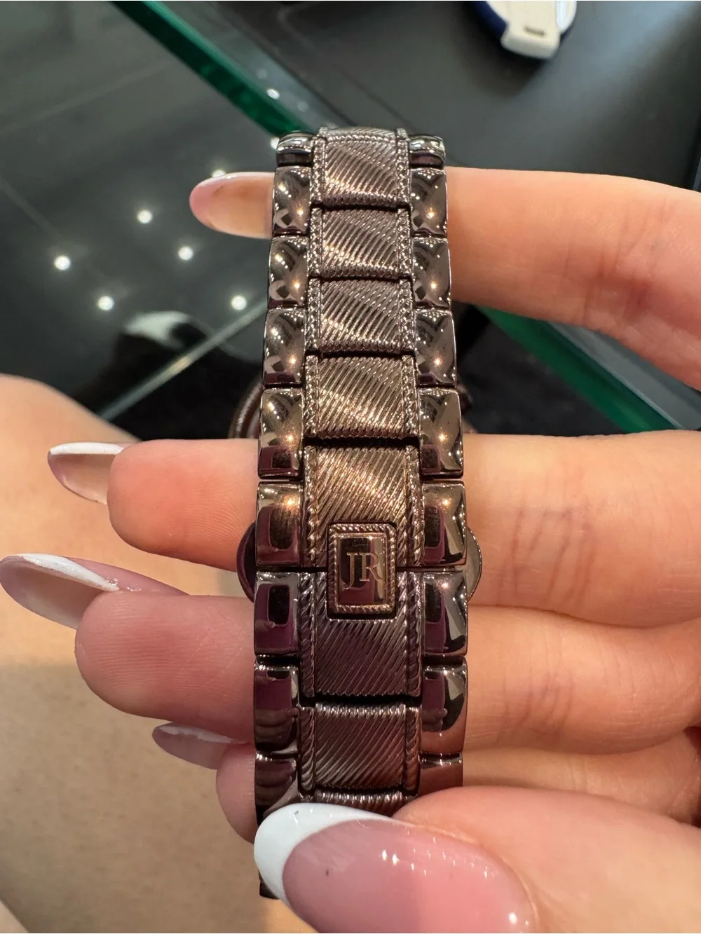 New Judith Ripka Chocolate Brown Chronograph Watch w/ MOP Dial